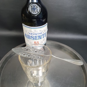 ABSINTHE | Antique French steel absinthe spoon (hallmarked) | Vintage barware Made in France 1950