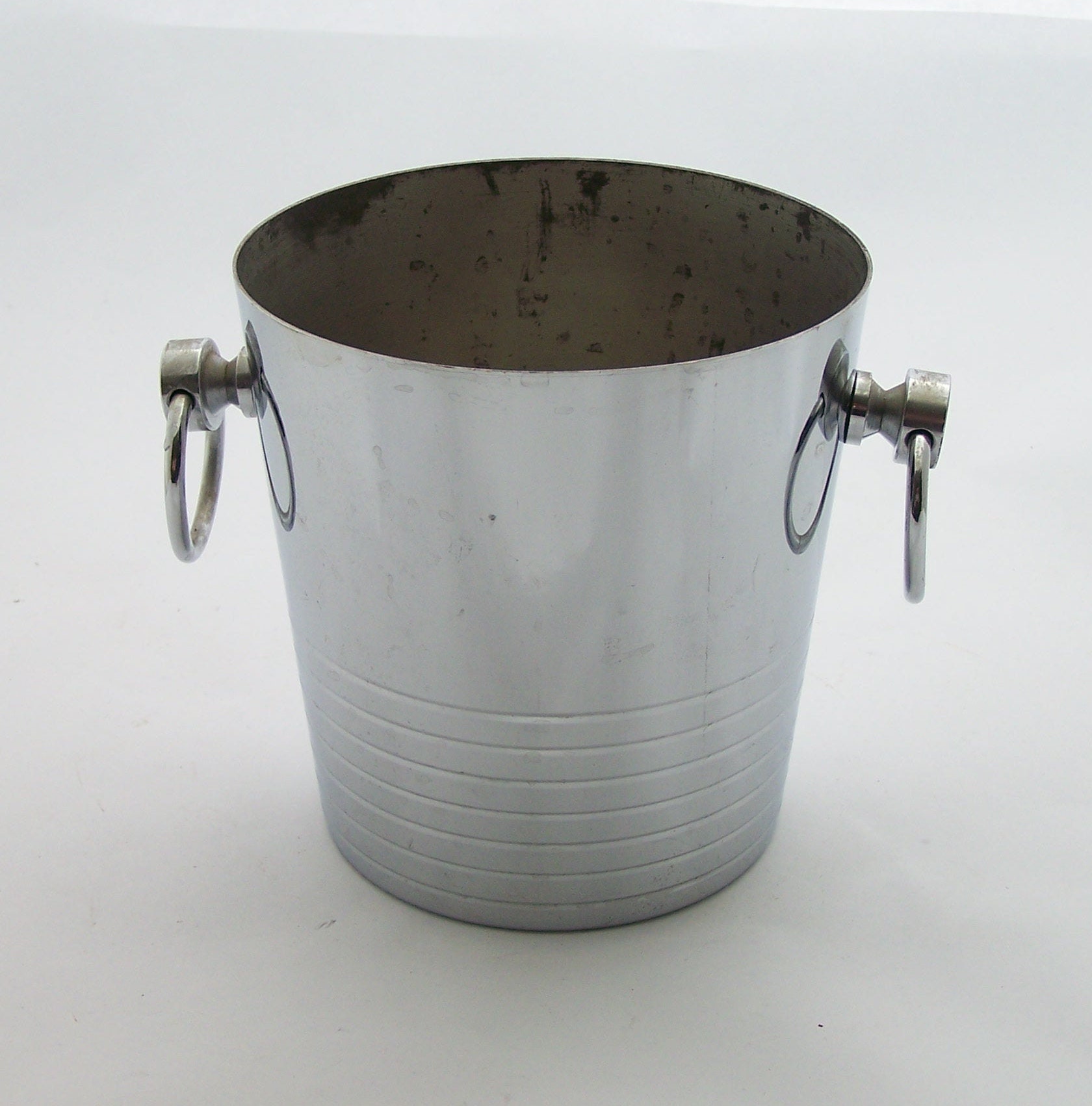 Seau à Glace en Inox ou Seau Champagne Pour 1/2 Bouteilles André Leroy Poignées Anneau | Made in Fra