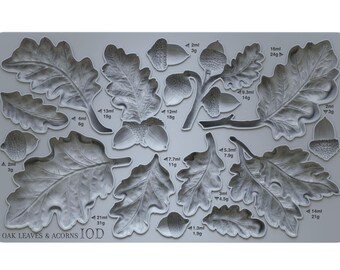 Oak Leaves & Acorns 6x10 IOD Mould - Iron Orchid Designs