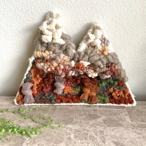 Woven Mountain Frame / Fall Decor / Rustic Cabin Decor / Framed Weaving / Mountain Frame / Modern Weaving / Mothers Day