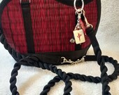 Vintage Mahjongg Tile Red Dragon Mah jong Purse Zipper Charms Mahjong Coin Bag Pocketbook Red For Good Luck Cross-body Strap