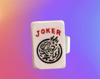 Mahjongg Tile Ring with Tile of Your Choice