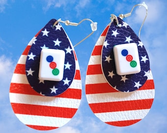 Mahjongg Flag Earrings