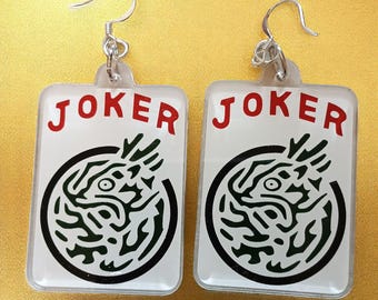 Joker Mahjongg Earrings - pierced or clip-on style