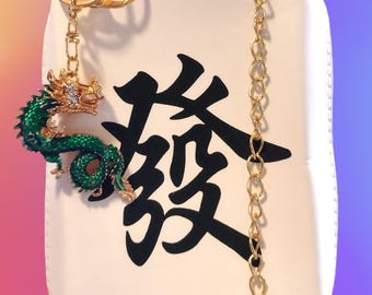 Green Dragon Mahjongg Purse
