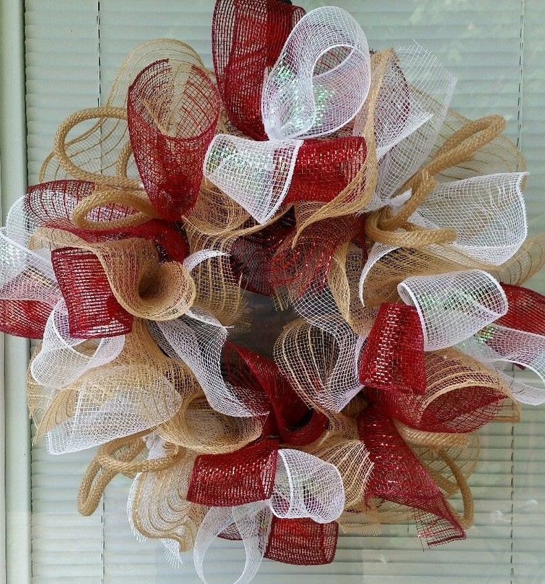 Jute Mesh Wreath All Occasion Wreath Country Wreath Everyday Wreath All Season Wreath SMALL WREATH Candle Wreath Rustic Wreath