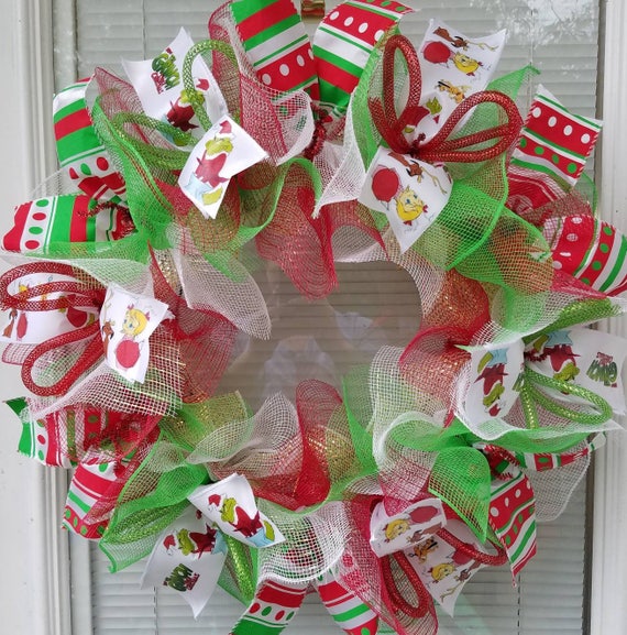 Sale Christmas Wreath How The Grinch Stole Christmas Wreath Etsy
