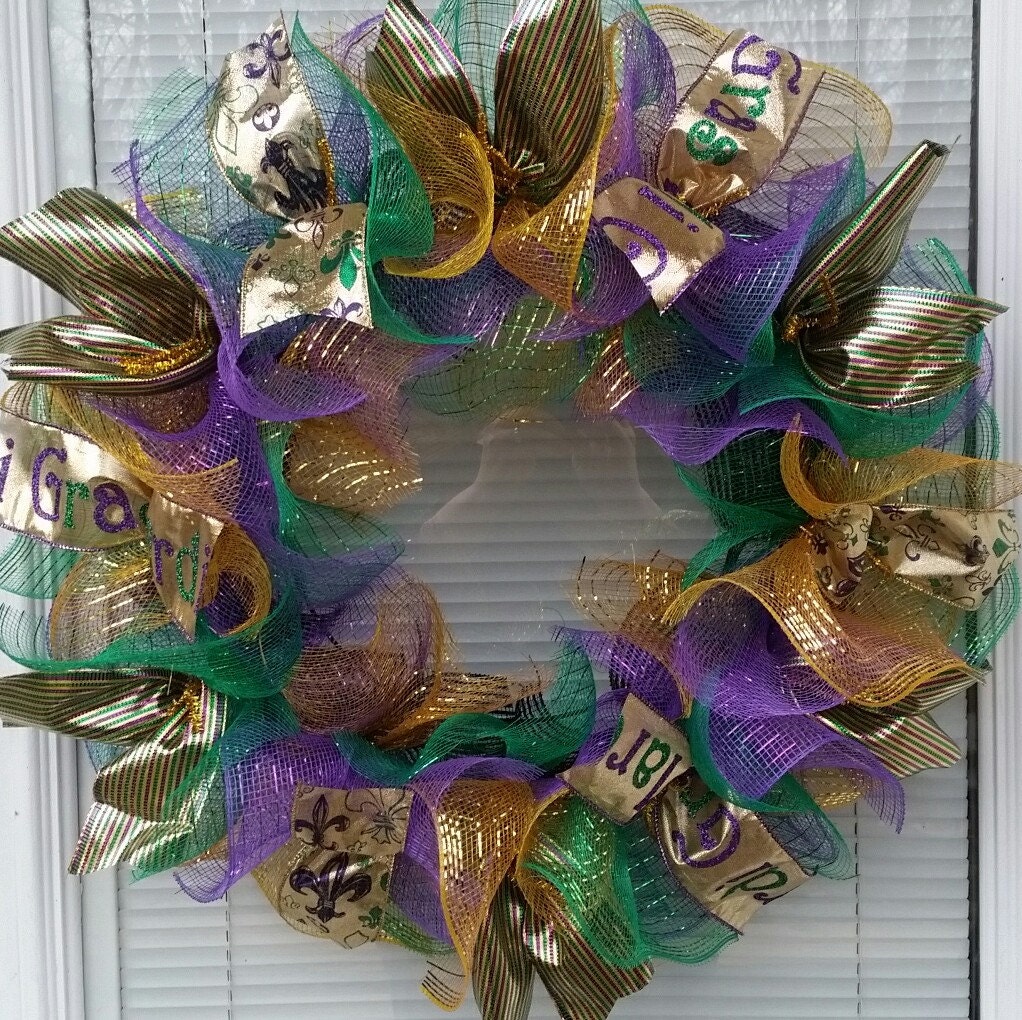 mardi gras wreath etsy
