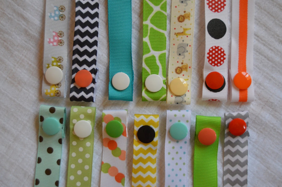 Baby Pacifier Clip Holder Three Clip Set Customize strap Etsy