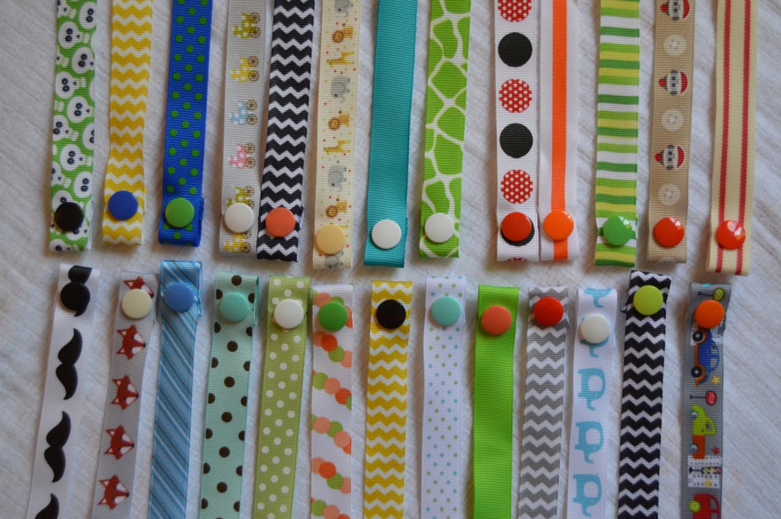 Baby Pacifier Clip Holder Three Clip Set Customize strap Etsy