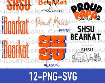 SHSU- Sam Houston- Bearkats- 12 png- svg files