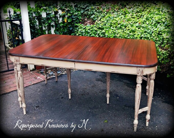 Antique Shabby Chic Dining Table, Dining Table, Rustic Table