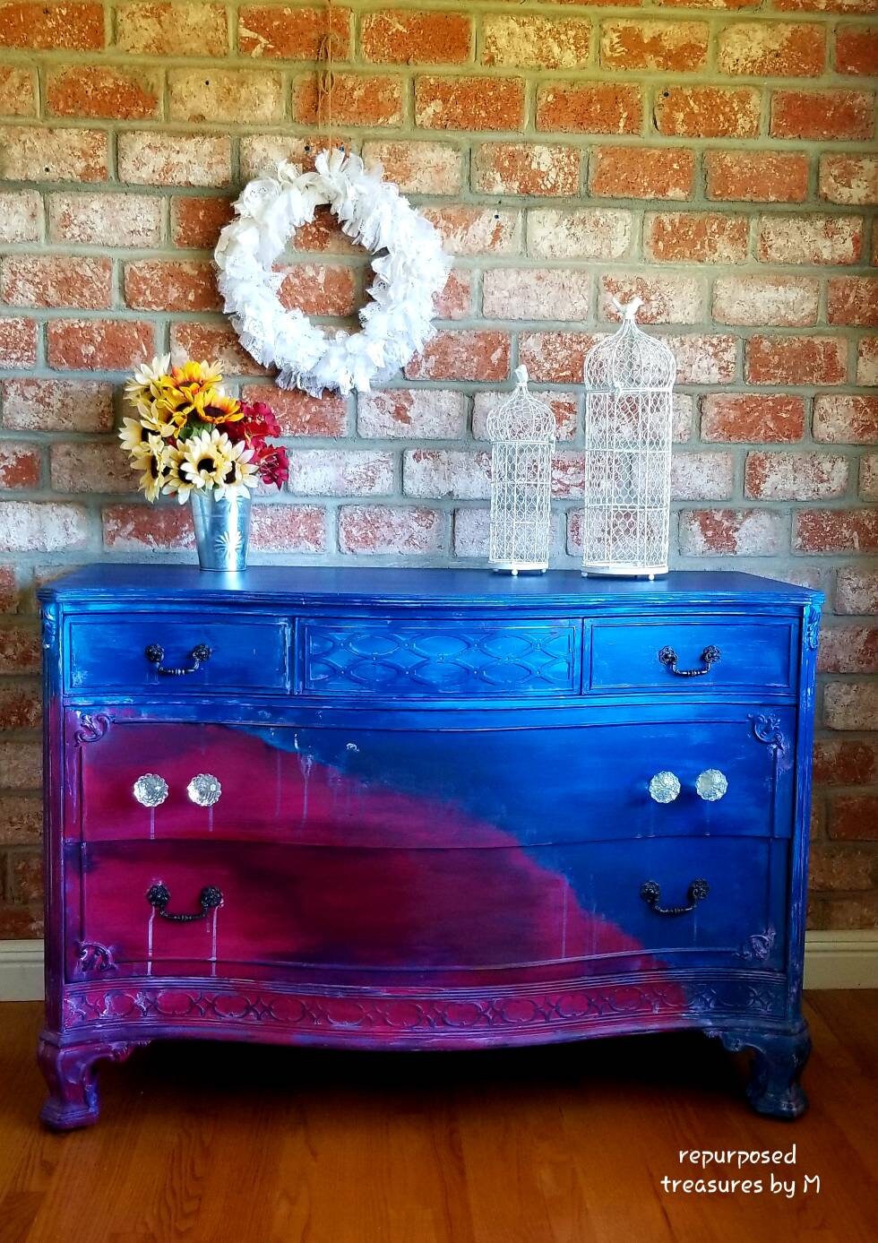Distressed Dresser Shabby Chic Dresser Handpainted Dresser Etsy