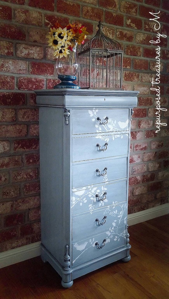 Sold Sold Tall Dresser Beachy Dresser 6 Drawer Dresser Etsy