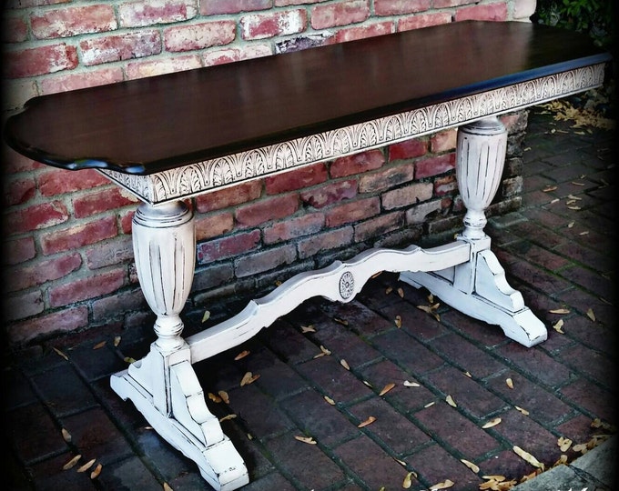 Antique Shabby Chic Sofa Table Entry Table Rustic Table Etsy