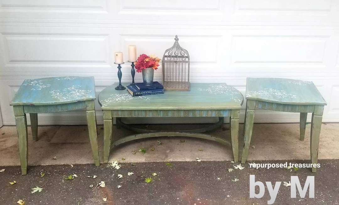 Shabby Chic Coffee Table and End Tables Beachy Coffee Table Etsy