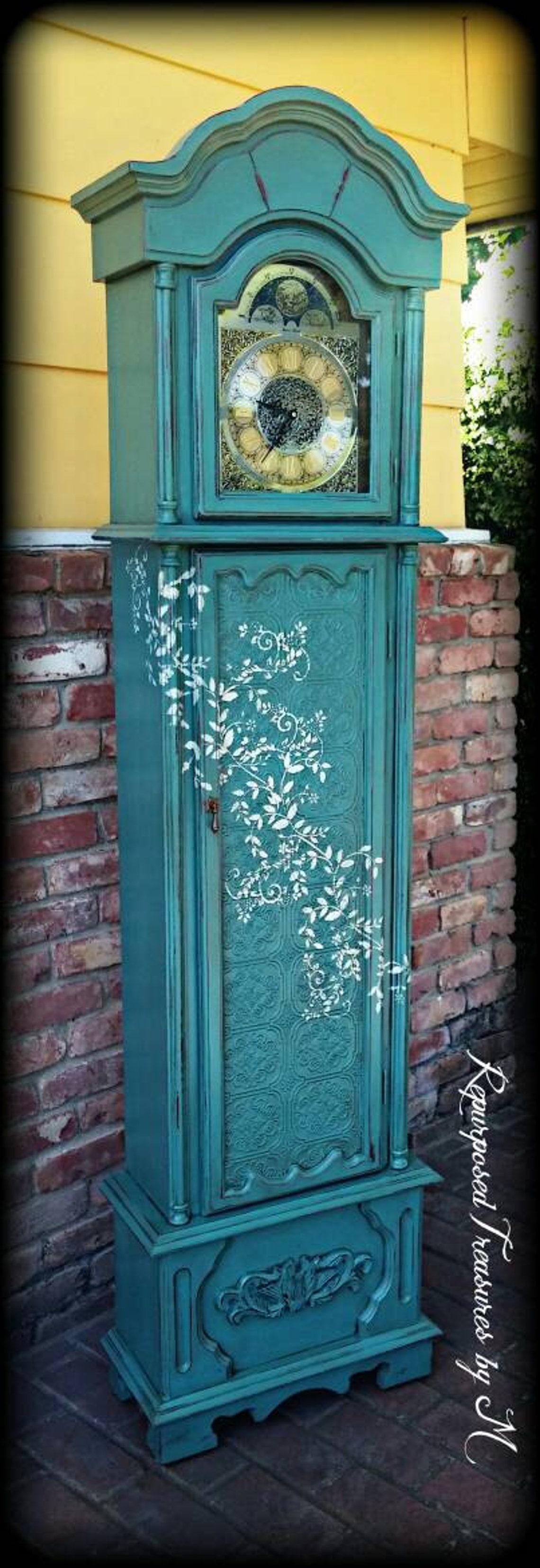 Shabby chic grandfather clock Distressed grandfather clock Etsy