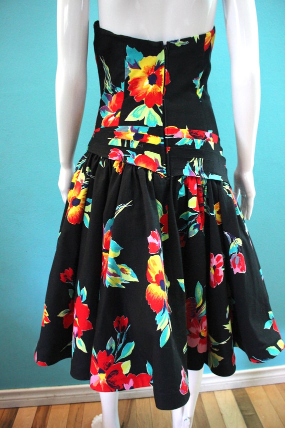 80's Party Dress Late 80's/Early 90's Black Strap… - image 8