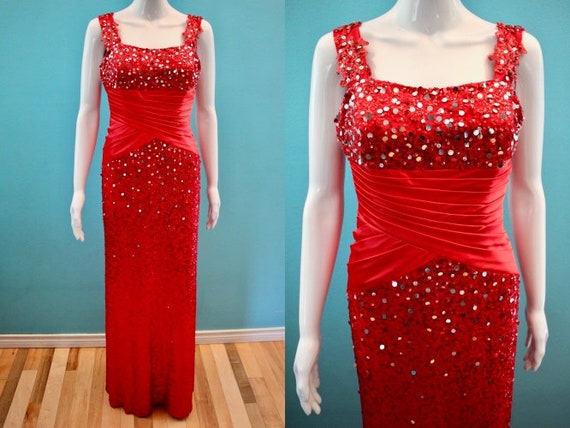 cherry red formal dress