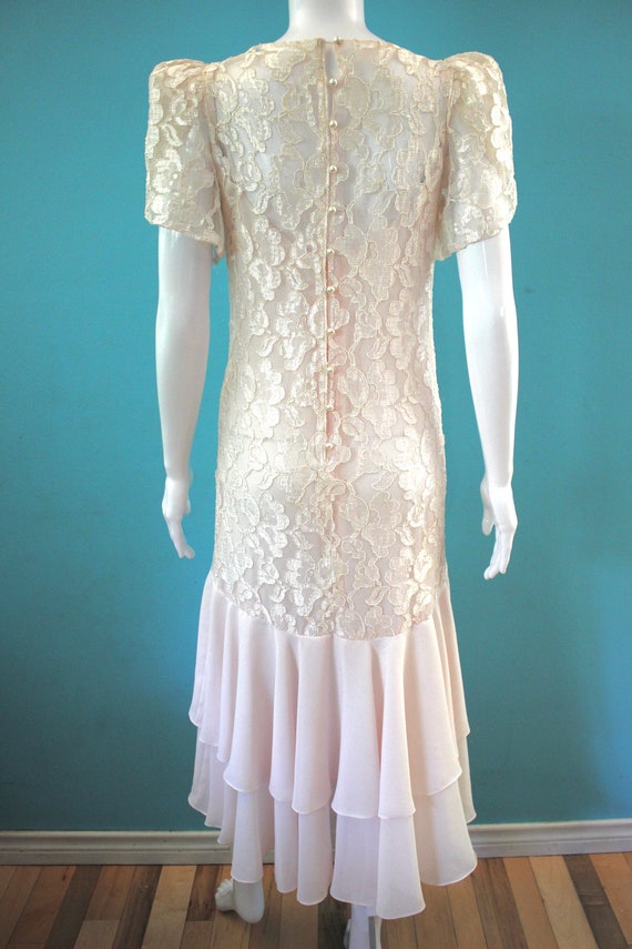 80's Party Dress 80's-Does-20's Petal Pink Lace D… - image 7