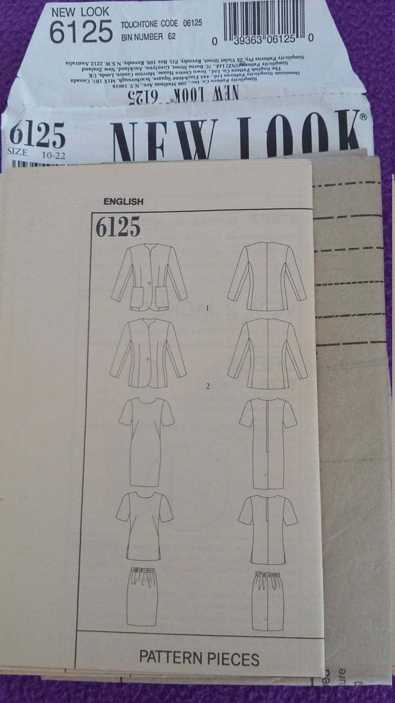 New Look Vintage Sewing Pattern 6125. Jacket Dress Top and - Etsy New ...
