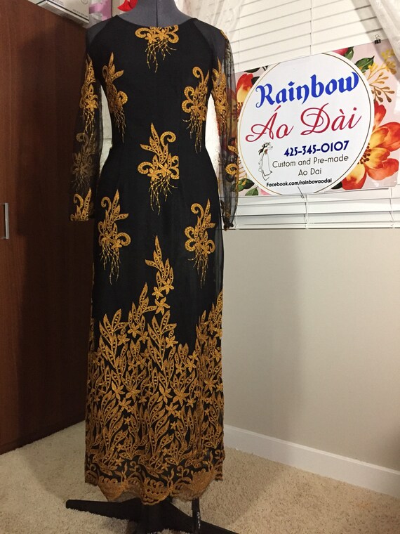 black and gold ao dai