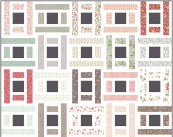 Digital PDF Pattern: Lakehouse Steps Quilt Pattern 5 sizes-easy precut jelly roll strips quilt pattern-easy yardage quick pdf quilt pattern