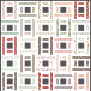 Lakehouse Steps DIGITAL PDF Quilt Pattern: 5 sizes - jelly roll strips