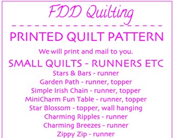 Printed copy quilt pattern-Charming Ripples-Star Blossom-Mini Charm Fun-Garden Path-Prairie-Charming Barn Quilt 3-Charming Barn Quilt 2