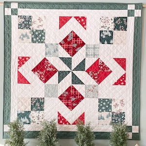 DIGITAL PDF PATTERN: Marian Barn Quilt 3 sizes charm pack quilt pattern, mini charm pack quilt pattern, layer cake simple quilt pattern image 3