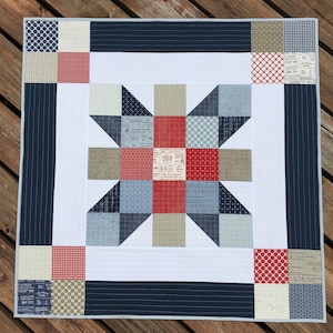 DIGITAL PDF PATTERN: A Charming Barn Quilt 3 pattern -charm pack quilt pattern, mini charm pack quilt pattern, easy precut pdf quilt pattern