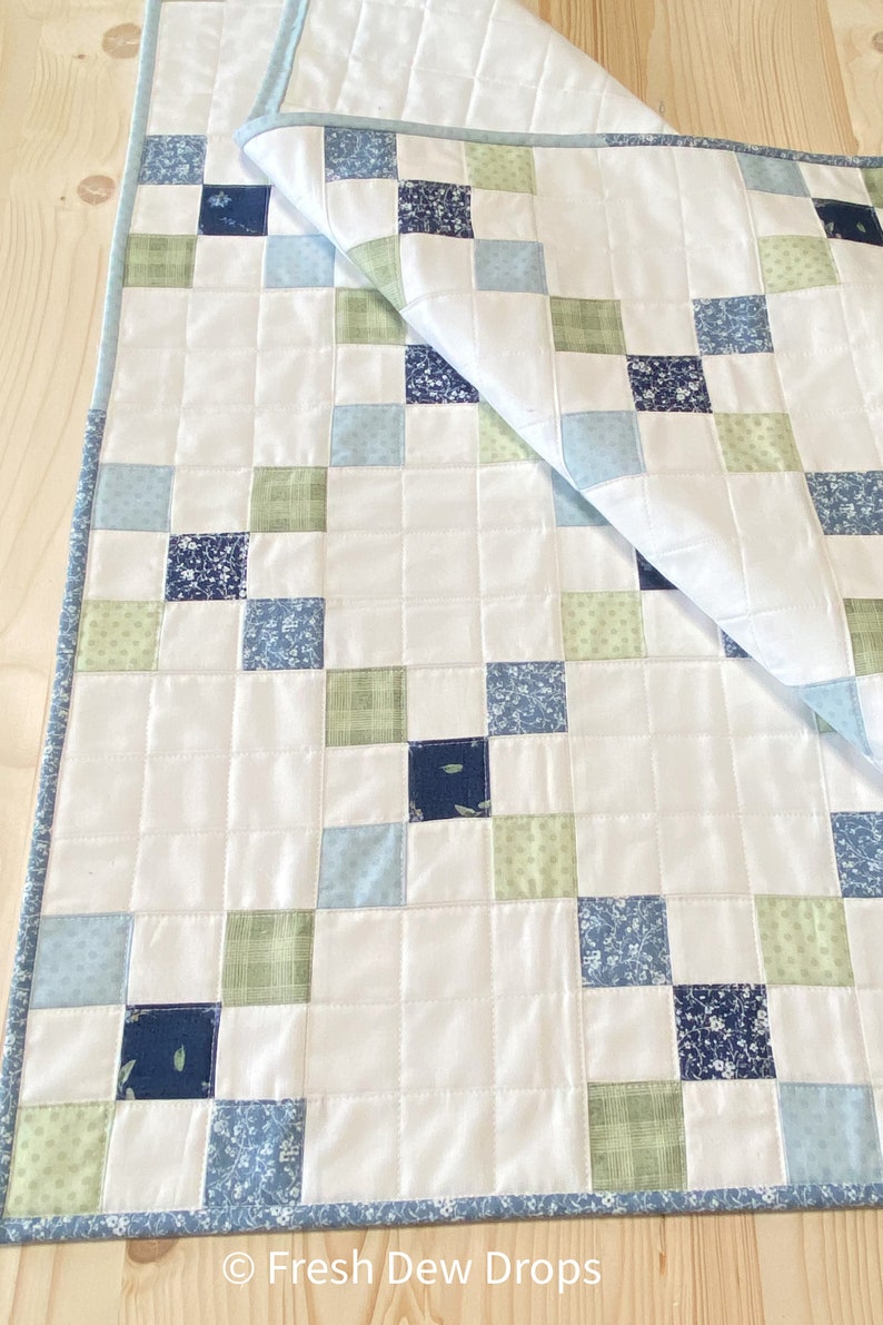 Digital PDF Pattern: Simple Irish Chain Table a yardage scrappy strip table runner topper quilt pattern, simple easy pdf quilt pattern image 10