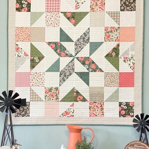 Printed quilt pattern barn quilts-A Charming Barn Quilt-Star Compass-Marian-Prairie-Charming Barn Star-Star Cross Barn Quilt Charming Barn Quilt