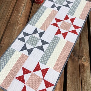 Digital PDF Pattern: Stars and Bars Runner Quilt Pattern-yardage, fat quarter, scraps table runner quilt pattern, stars quilt pattern image 3