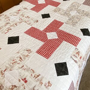 Digital PDF Pattern: Thoughtful Pattern 5 sizes-layer cake fat quarter eighth quilt pattern-very simple easy quick precut quilt pattern image 2