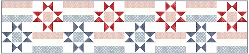 Digital PDF Pattern: Stars and Bars Runner Quilt Pattern-yardage, fat quarter, scraps table runner quilt pattern, stars quilt pattern image 8
