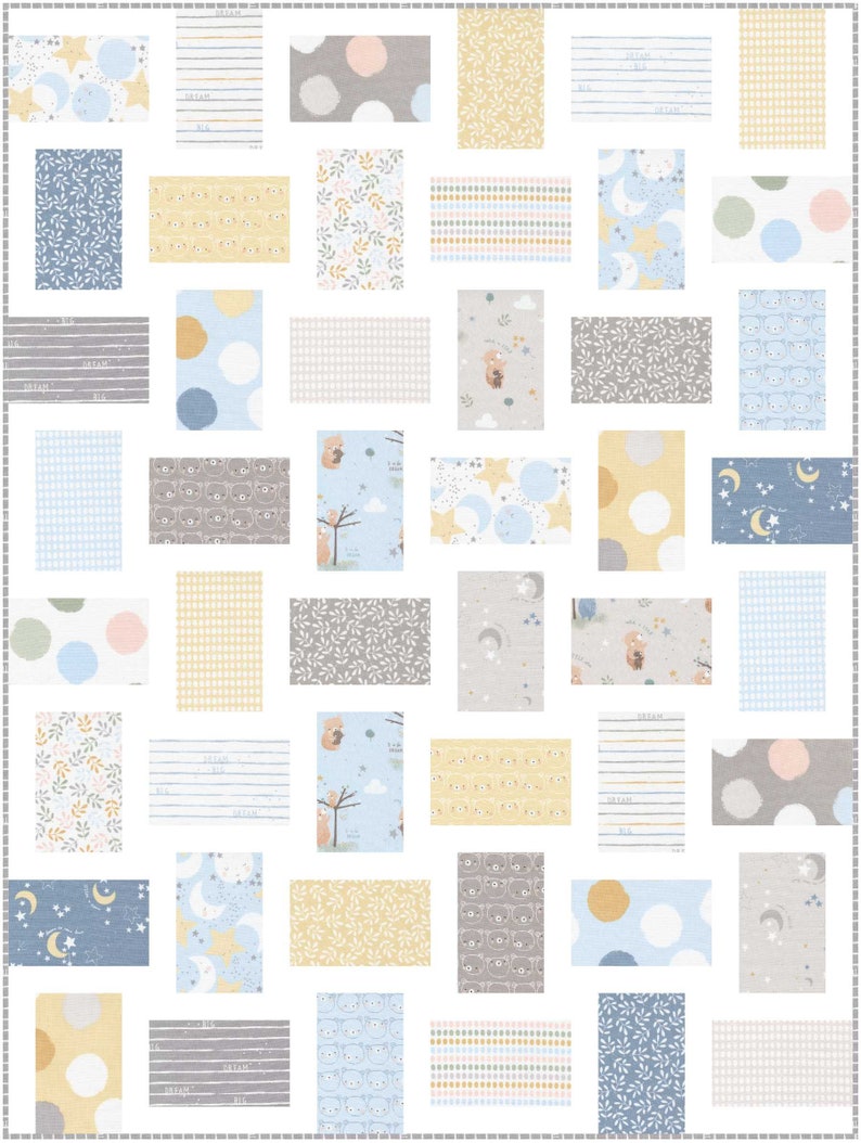 Digital PDF Pattern: Baby Cuddles Little Fawn Quilt Pattern 2 sizes 2 styles-layer cake fat quarter eighth quilt pattern-easy quilt pattern image 6