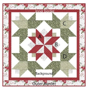 Digitales PDF-Muster: Sternblüten-Quiltmuster geschnittenes Fat-Quarter-Quiltmuster, einfacher Download vorgeschnittener PDF-Quiltmuster Bild 10