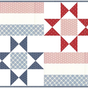 Digital PDF Pattern: Stars and Bars Runner Quilt Pattern-yardage, fat quarter, scraps table runner quilt pattern, stars quilt pattern image 7