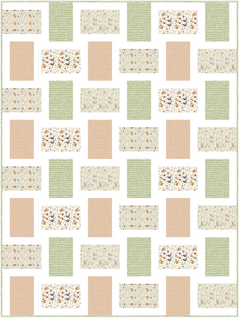 Digital PDF Pattern: Baby Cuddles Little Fawn Quilt Pattern 2 sizes 2 styles-layer cake fat quarter eighth quilt pattern-easy quilt pattern image 5