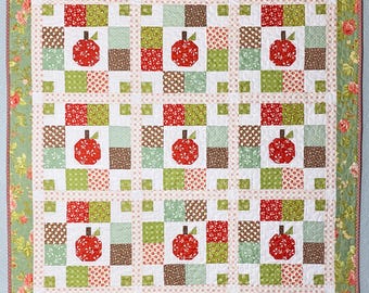 Patrón de colcha Orchard Time en PAPEL IMPRESO: para colgar en la pared o camino de mesa - 2 tamaños