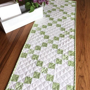 Digital PDF Pattern: Simple Irish Chain Table a yardage scrappy strip table runner topper quilt pattern, simple easy pdf quilt pattern image 2