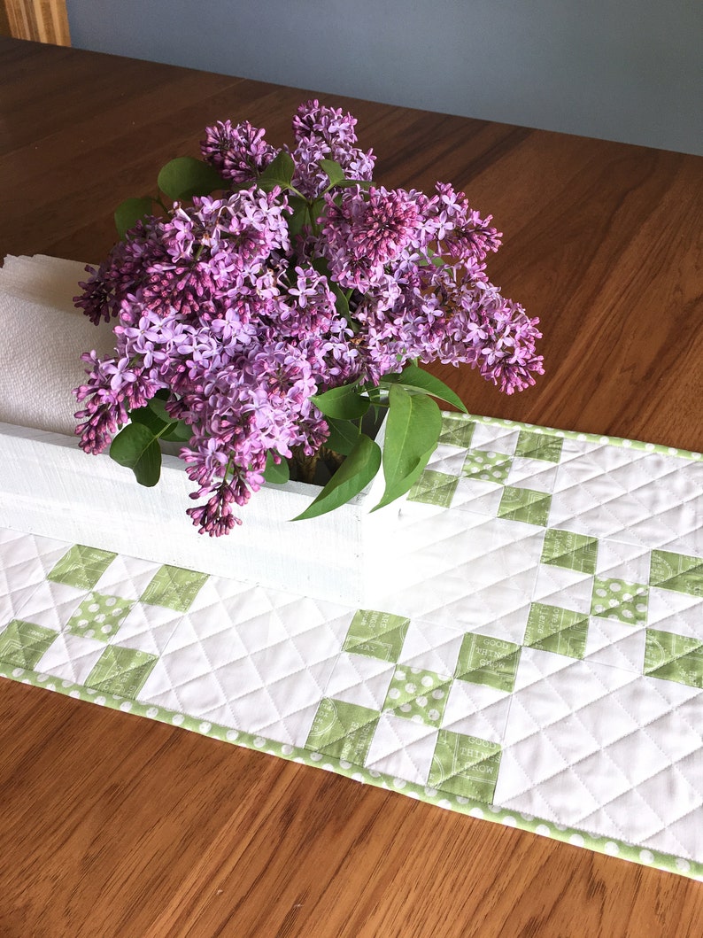 Digital PDF Pattern: Simple Irish Chain Table a yardage scrappy strip table runner topper quilt pattern, simple easy pdf quilt pattern image 4