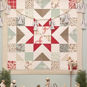 DIGITAL PDF PATTERN: A Charming Barn Quilt in 3 sizes mini charm pack layer cake quilt pattern, simple easy precut pdf quilt pattern image 6