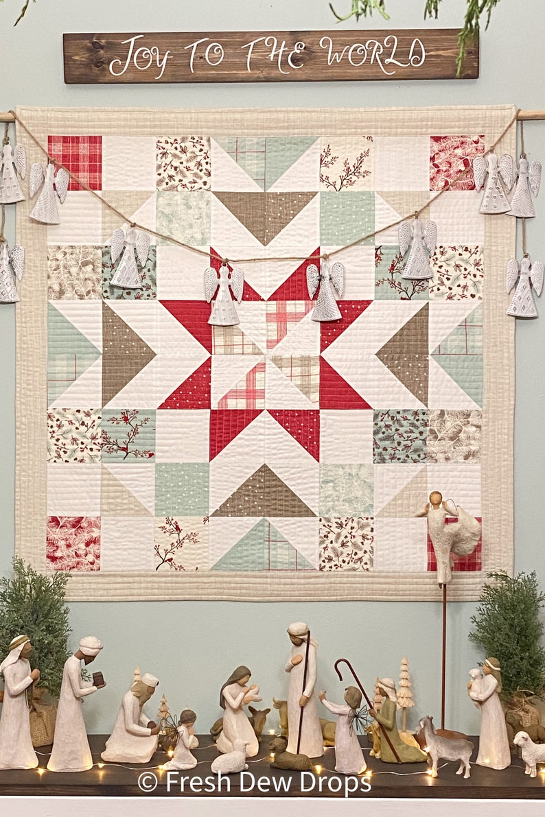 DIGITAL PDF PATTERN: A Charming Barn Quilt in 3 sizes mini charm pack layer cake quilt pattern, simple easy precut pdf quilt pattern image 6