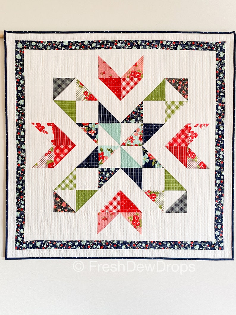 Printed quilt pattern barn quilts-A Charming Barn Quilt-Star Compass-Marian-Prairie-Charming Barn Star-Star Cross Barn Quilt Star Cross