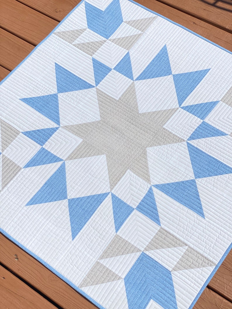 Printed quilt pattern barn quilts-A Charming Barn Quilt-Star Compass-Marian-Prairie-Charming Barn Star-Star Cross Barn Quilt Prairie