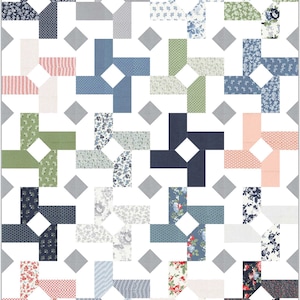 Digital PDF Pattern: Thoughtful Pattern 5 sizes-layer cake fat quarter eighth quilt pattern-very simple easy quick precut quilt pattern image 3