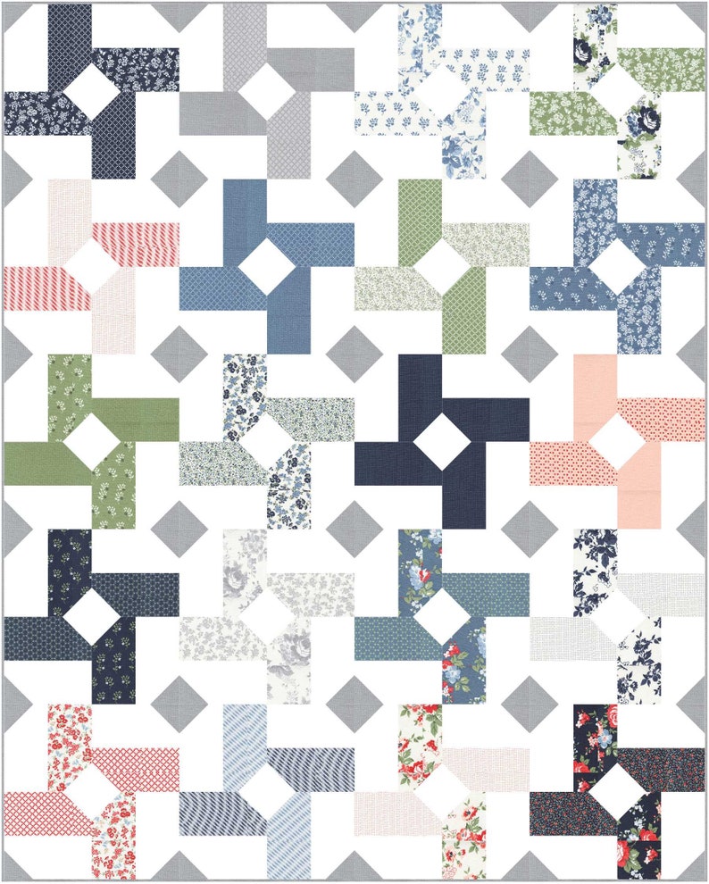 Digital PDF Pattern: Thoughtful Pattern 5 sizes-layer cake fat quarter eighth quilt pattern-very simple easy quick precut quilt pattern image 3