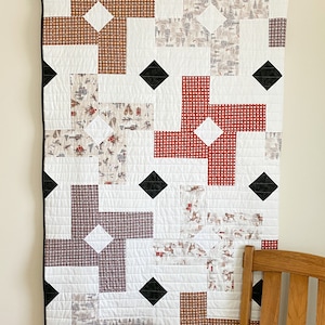 Digital PDF Pattern: Thoughtful Pattern 5 sizes-layer cake fat quarter eighth quilt pattern-very simple easy quick precut quilt pattern image 1